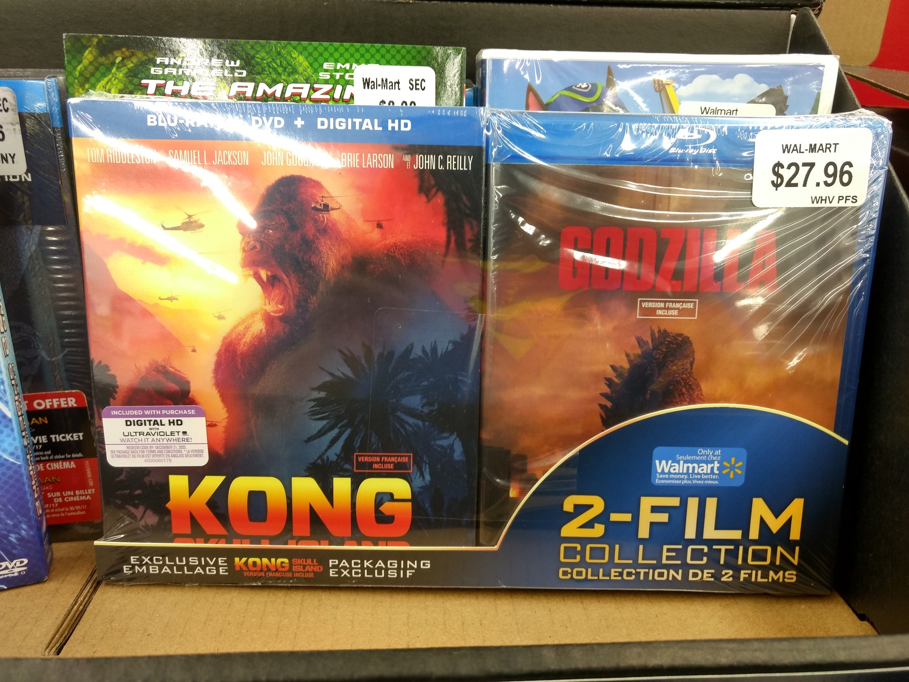 Kong Skull Island And Godzilla 2 Film Collection Walmart Exclusive Slipcover [usa Canada