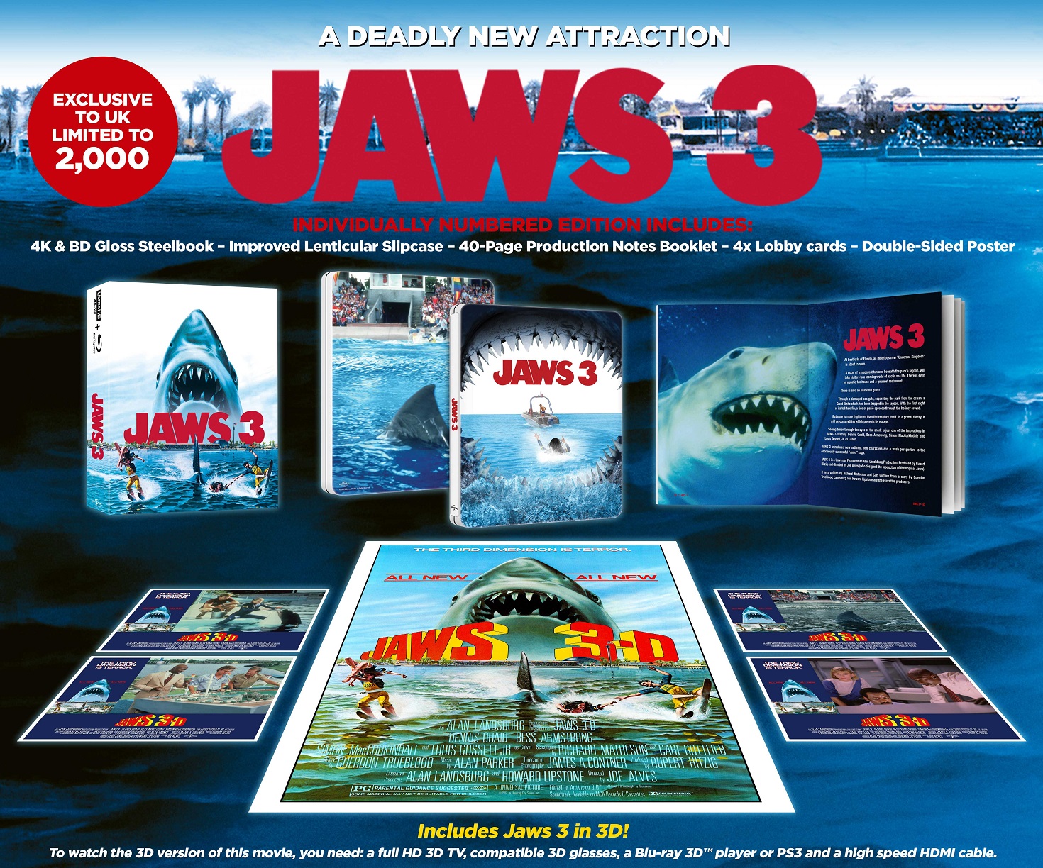 Jaws 3 (4K+2D+3D Blu-ray SteelBook) (Lenticular Collector's 