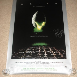 Original Alien US One sheet for the 2003 re-release signed by Veronica Cartwright