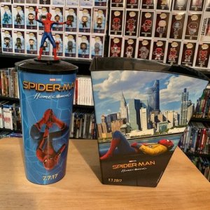 Spider-Man Homecoming Popcorn Bucket and Cup with Cup Topper