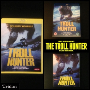 Clockwise, Left to Right: TrollHunter U.S. Blu-ray (replaced blue amaray case with yellow amaray case), TrollHunter U.K. Play.com exclusive Blu-ray w/ lenticular slipcover, TrollHunter CAN Blu-ray w/ embossed slipcover.