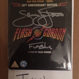 Flash Gordon signed by Sam J Jones at london film and comic con