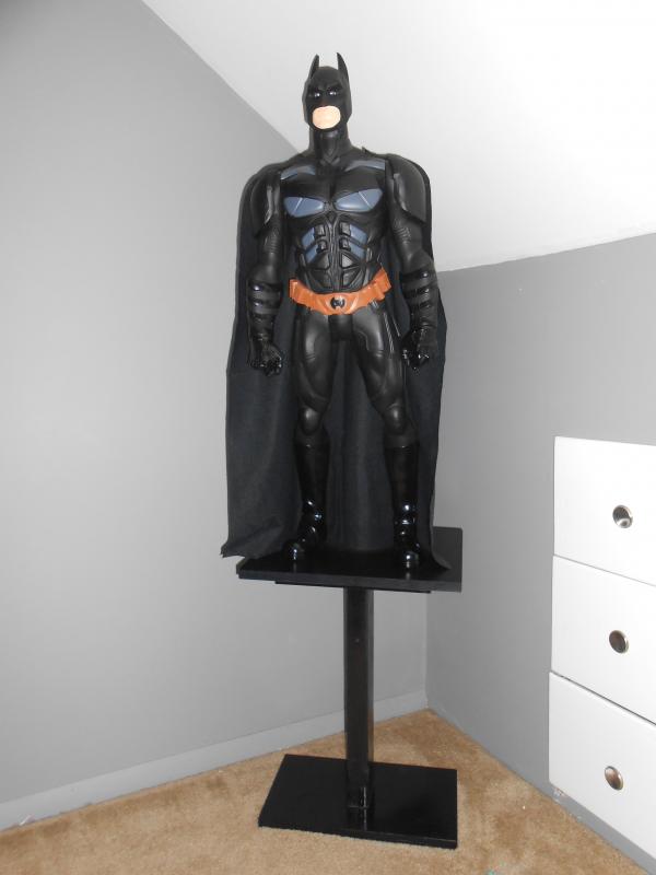 31" Batman, on a wooden stand I made.