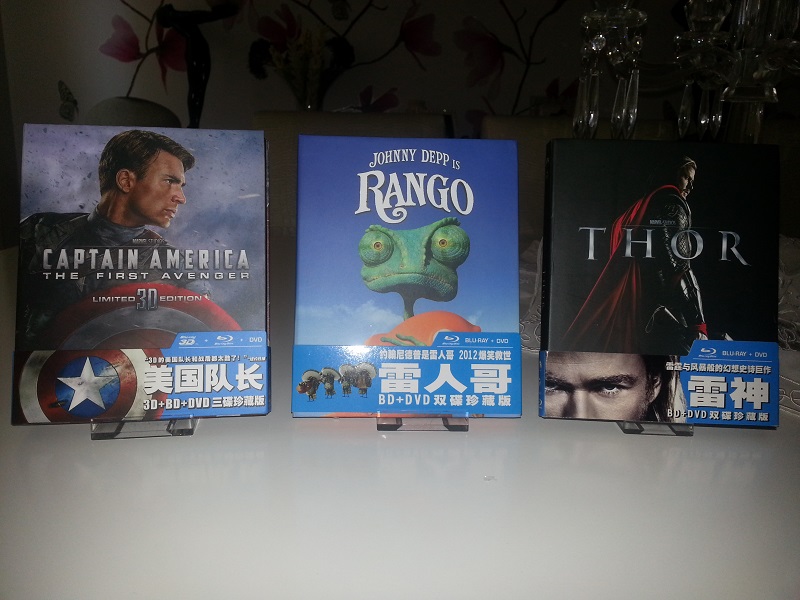 Captain America, Rango, & Thor China Digipacks