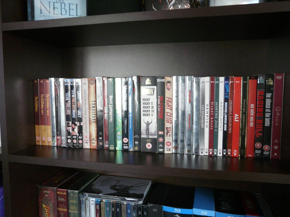 DVD digipacks shelf