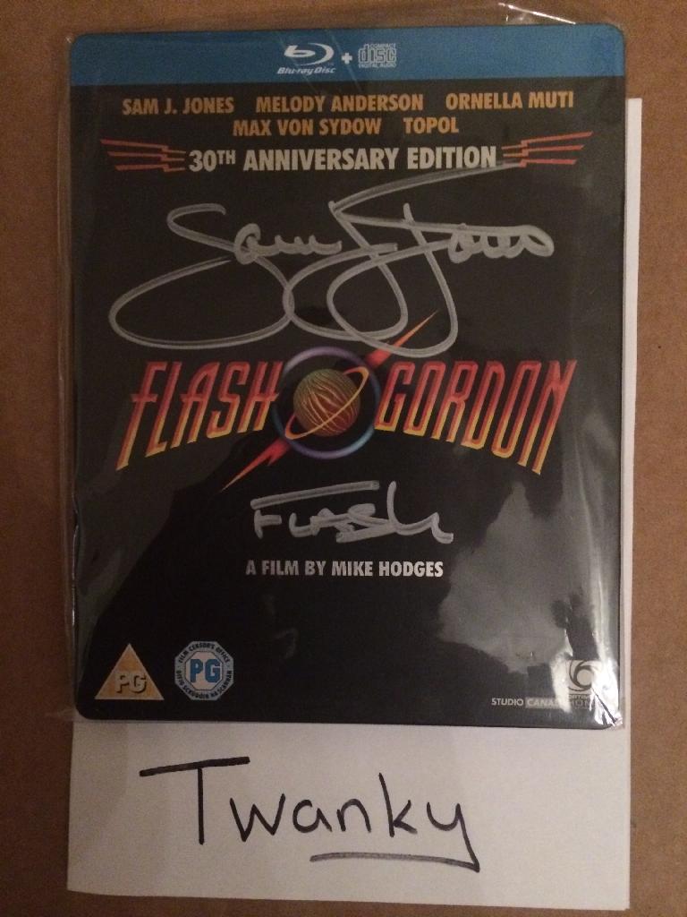 Flash Gordon signed by Sam J Jones at london film and comic con