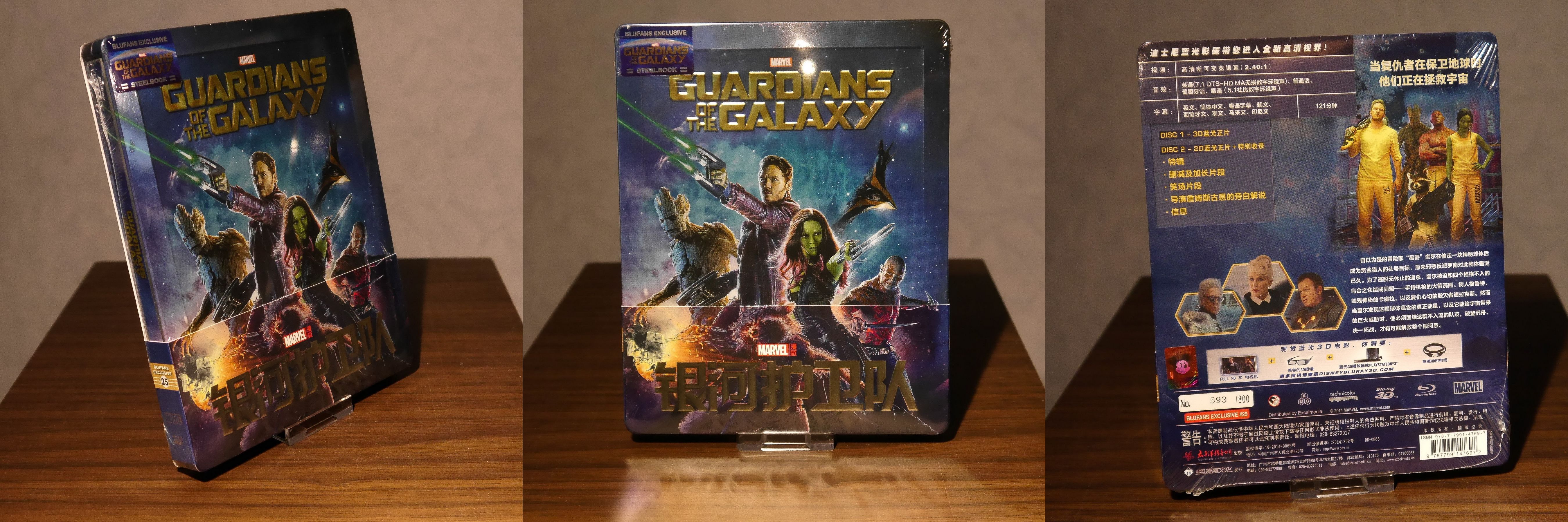 Guardians of the Galaxy Lenticular Steelbook Blufans Quarterslip