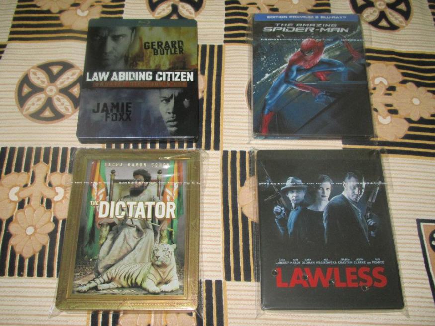 Lawless , Dictator , Amazing Spiderman, Law abiding citizen steelbook ----Front