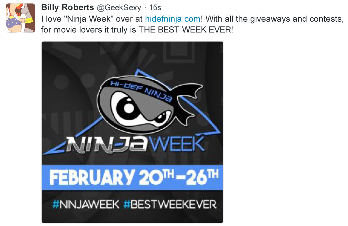 Ninja Week Tweet