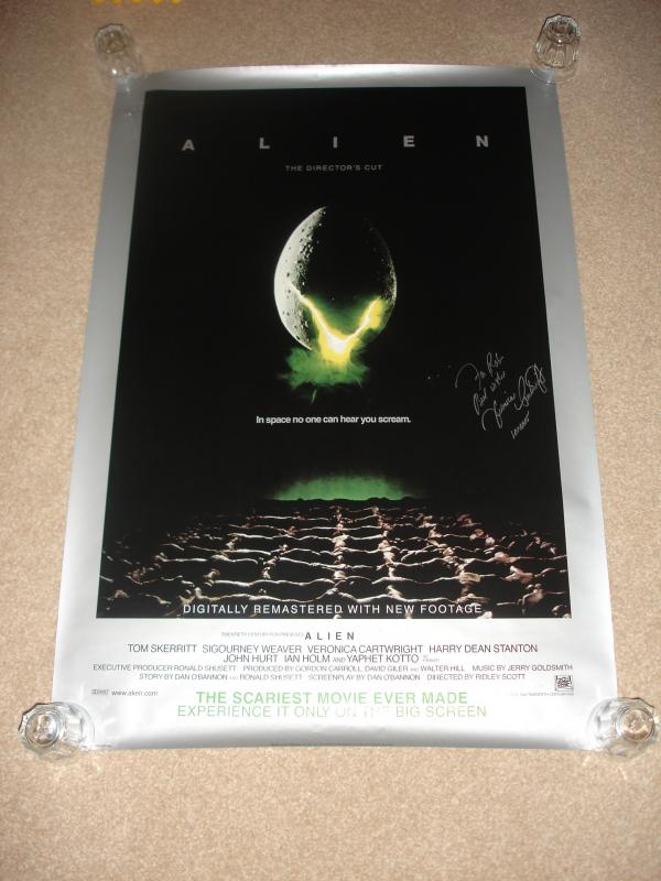 Original Alien US One sheet for the 2003 re-release signed by Veronica Cartwright
