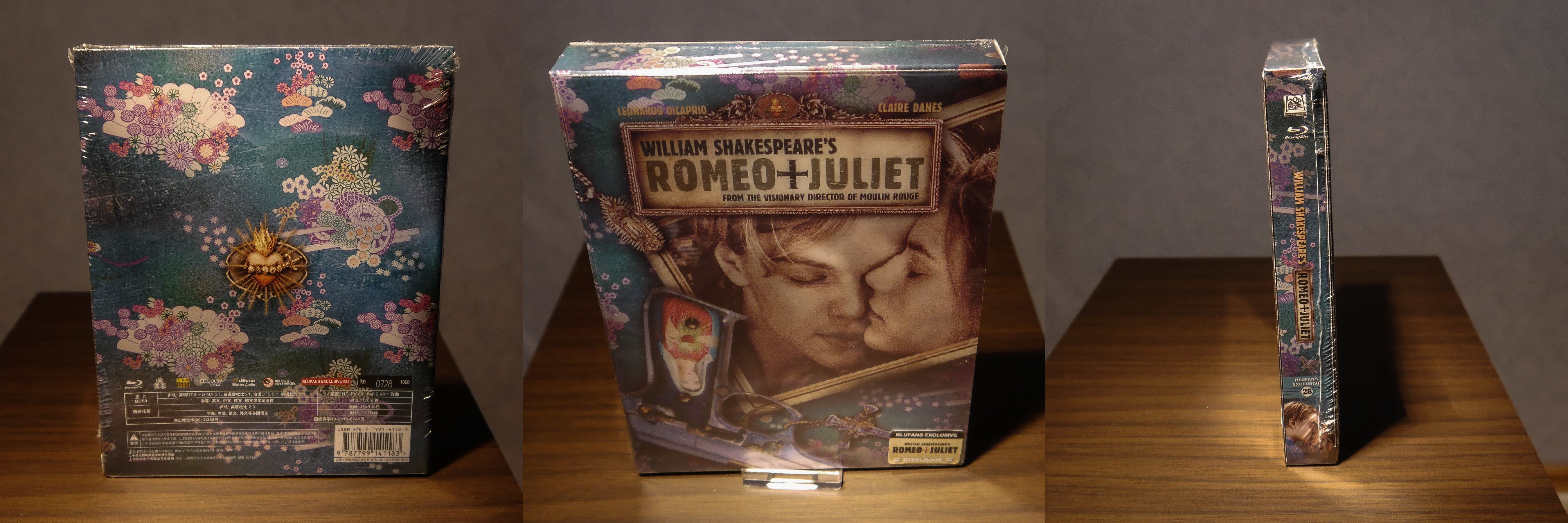 Romeo and Juliet Lenticular Blufans Steelbook Leonardo Di Caprio Classic Claire Danes