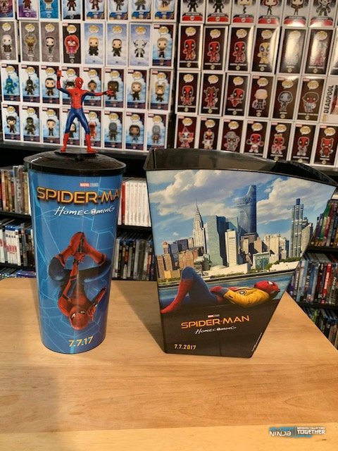 Spider-Man Homecoming Popcorn Bucket and Cup with Cup Topper