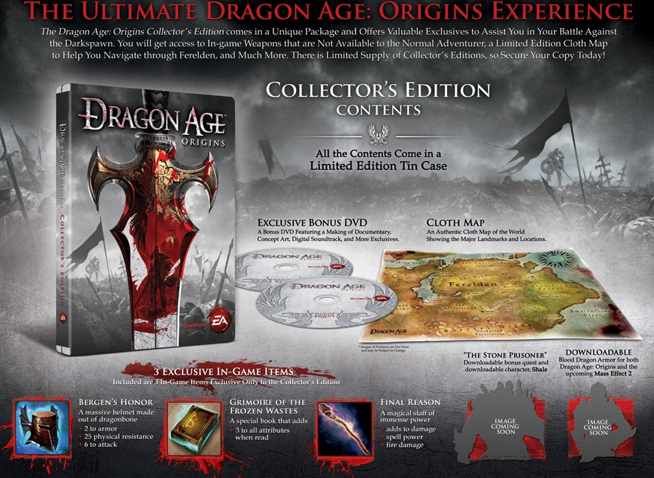 Dragon Age: Origins - Collector's Edition (PlayStation 3 PS3) Steel Case  Map + 14633168853